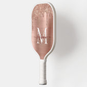 グラムバラ金ゴールドグリッタードリップモノグラムエレガント ピックルボールラケット (左)