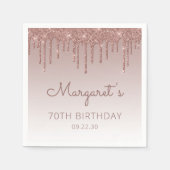 グラムバラ金ゴールドグリッタードリップ70thバースデーパーティー スタンダードカクテルナプキン (正面)