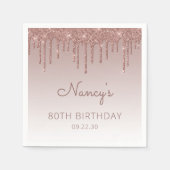 グラムバラ金ゴールドグリッタードリップ80thバースデーパーティー スタンダードカクテルナプキン (正面)