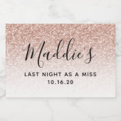 グラムバラ金ゴールドグリッターバチェロレッテ賛成 スパークリングワインラベル (シングルラベル)