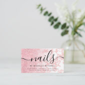 グラムバラ金ゴールドグリッターマーブル爪、 ネイルブラック 名刺 (スタンド正面)