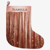 グラムバラ金ゴールドグリッツィスパークル名 ラージクリスマスストッキング (正面)