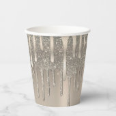 グラムバラ金ゴールドシャンパン赤面グリッタードリップ 紙コップ (正面)