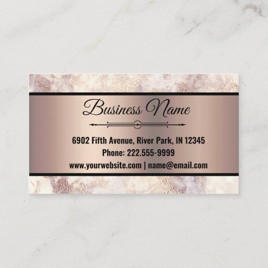 グラムバラ金ゴールドビーニングマーブルアンドゴールドフォイルグリッター 名刺 (裏面)