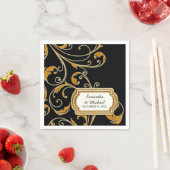 グラムパーソナライズされたオールドハリウッドリージェンシーブラックタイ スタンダードカクテルナプキン (インサイチュ)