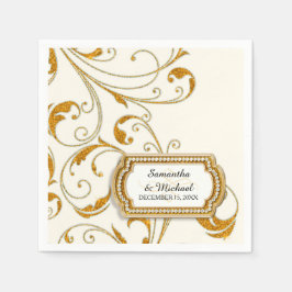 グラムパーソナライズされたオールドハリウッドリージェンシーブラックタイ スタンダードカクテルナプキン