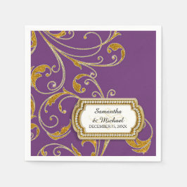 グラムパーソナライズされたオールドハリウッドリージェンシーブラックタイ スタンダードカクテルナプキン