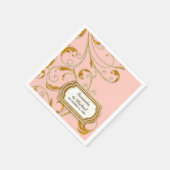 グラムパーソナライズされたオールドハリウッドリージェンシーブラックタイ スタンダードカクテルナプキン (角)