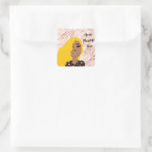 グラムパーソナライズされたガールズバラ金ゴールド波打ち線 スクエアシール (バッグ)