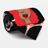 グラムパーソナライズされたガールズブラック&バラ金ゴールドファンシー ネクタイ (ロール)