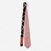 グラムパーソナライズされたガールズブラック&バラ金ゴールドファンシー ネクタイ (裏面)