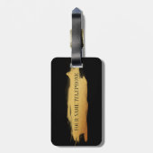 グラムパーソナライズされたブラックゴールデン絵画ズ荷物 ラゲッジタグ (裏面縦)
