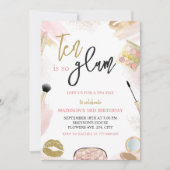 グラムパーティーガールメイクアップスパ10thバースデーパーティー 招待状 (正面)