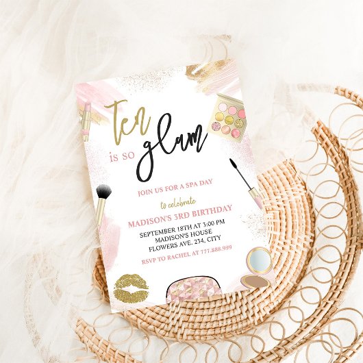 グラムパーティーガールメイクアップスパ10thバースデーパーティー 招待状
