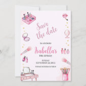 グラムパーティーガール美しいウォーター色スパ誕生日 セーブザデート (正面)