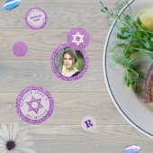 グラムパープルエレガントガールフォトバルミツワーパーティー コンフェッティ