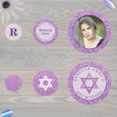 グラムパープルエレガントガールフォトバルミツワーパーティー コンフェッティ