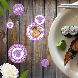 グラムパープルキャップ写真卒業パーティー コンフェッティ