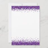 グラムパープルグリッタークリスマスパーティーホワイト 招待状 (裏面)