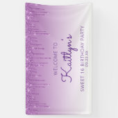グラムパープルグリッタードリップスウィート16パーティー 横断幕 (縦)