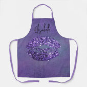 グラムパープルグリッモダンタリーキスリップスティックインプリント エプロン (正面)