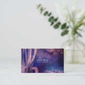 グラムパープルグローシックなグラマーエレガントパール 名刺 (スタンド正面)