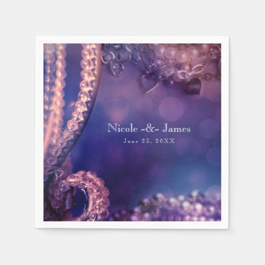 グラムパープルグローシックグラモアパールパーティー スタンダードカクテルナプキン (正面)