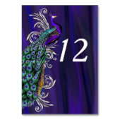 グラムパープルサテン結婚ルックのテーブル番号カード テーブルナンバー (裏面)