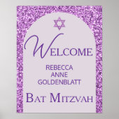 グラムパープルシックエレガントバルミツワーウェルカム ポスター (正面)