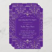グラムパープルシルバーギャツビー素晴らしバチェロレッテ 招待状 (正面/裏面)
