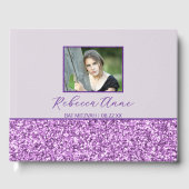 グラムパープルシンプルフォトエレガントバルミツワー ゲストブック (正面)