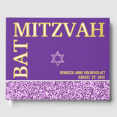 グラムパープルスターオブデイビッドバルミツワー金ゴールド ゲストブック (正面)