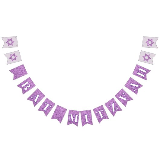 グラムパープルスパークルガールシックエレガントバルミツワー バンティングフラッグ (全)
