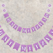 グラムパープルスパークルガールシックエレガントバルミツワー バンティングフラッグ