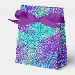 グラムパープルターコイズきらめくグリッター勾配 フェイバーボックス