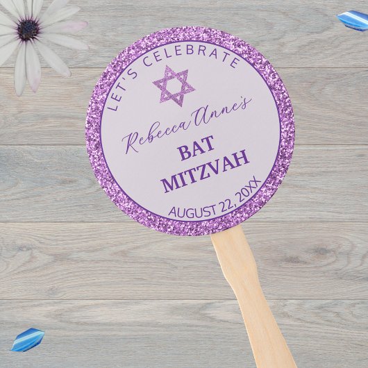 グラムパープルトレンディーガールフォトバルミツワーパーティー ハンドファン