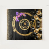 グラムパープルハイヒール金ゴールド50thバースデーパーティー タペストリー (正面(横))