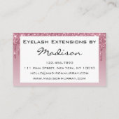 グラムパープルバラ金ゴールドグリッタードリップスメイクアップまつ毛 名刺 (裏面)