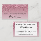 グラムパープルバラ金ゴールドグリッタードリップスメイクアップまつ毛 名刺 (正面/裏面)