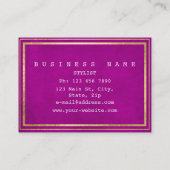 グラムパープルピンクゴールデンベルベットホワイトVip 名刺 (裏面)