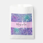 グラムパープルブルー&グリーングリッタースパークルモノグラム フェイバーバッグ (正面)