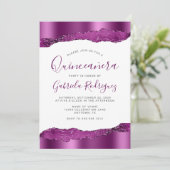 グラムパープルプラムフォイルグリッターキンセアニラ 招待状 (スタンド正面)