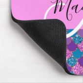 グラムパープルマーメイドグリッタースパークルズモノグラム名 マウスパッド (コーナー)