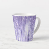 グラムパープルラベンダーティンセルストライプクリスマス カフェラテマグ (右アングル)