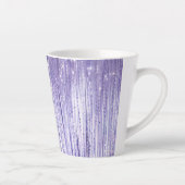 グラムパープルラベンダーティンセルストライプクリスマス カフェラテマグ (右)