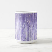 グラムパープルラベンダーティンセルストライプクリスマス コーヒーマグカップ (中央)