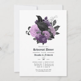 グラムパープルラヴェンゴシックリハーサルディナー 招待状