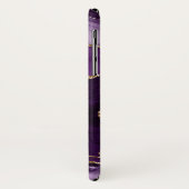 グラムパープル金ゴールドグリッターアゲートジェムストーンモノグラム Case-Mate iPhoneケース (裏面/左)