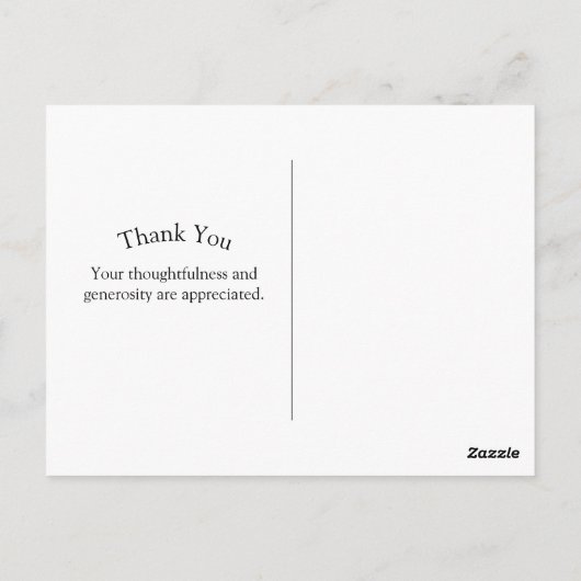 グラムパープル金ゴールドバルーンボウありがとう卒業 ポストカード (裏面)