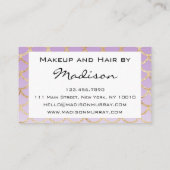 グラムパープル&金ゴールドマーメイドグリッターメイクアップアーティスト 名刺 (裏面)